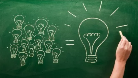 Blackboard lightbulb