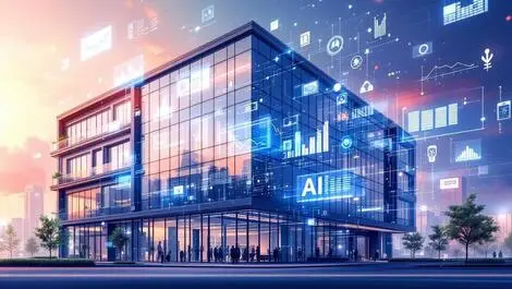 Modern office building ai analytics technology integration real estate fusion
