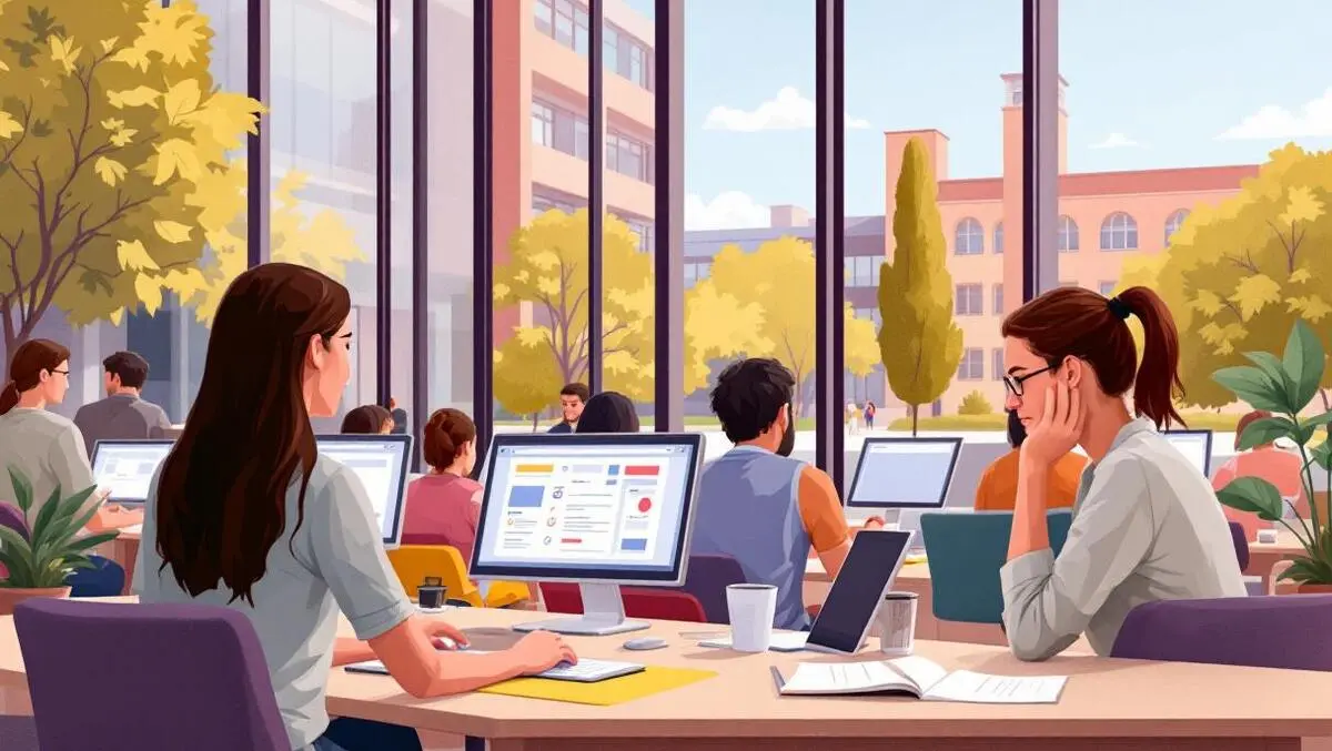 Australian university students computers collaborative learning campus common area