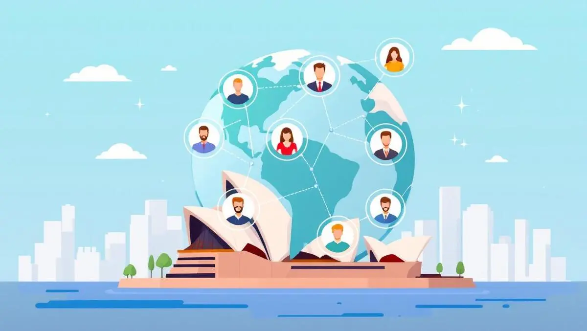 Global influencer marketing expansion australia sydney opera house globe icons