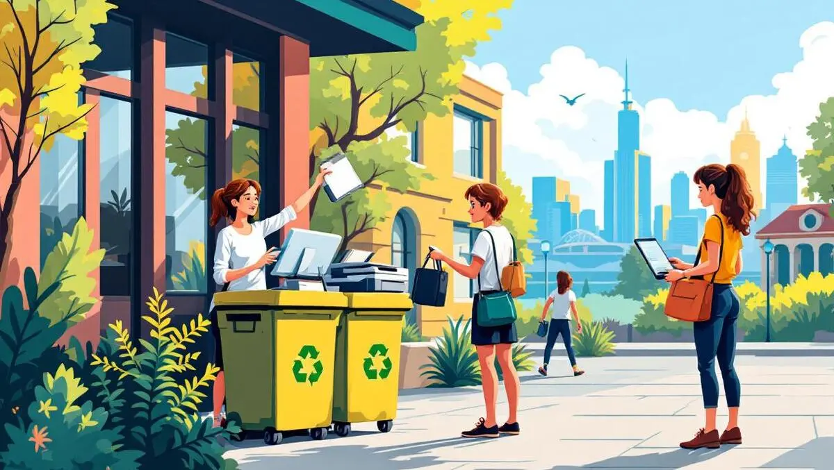 Australians recycling old electronics computers phones printers university sydney skyline