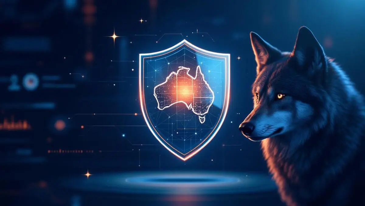 Digital shield cybersecurity ai wolf australian map advanced security