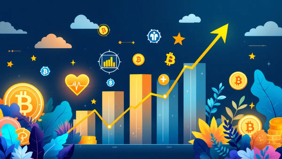 Financial growth chart healthcare digital assets bitcoin australian theme
