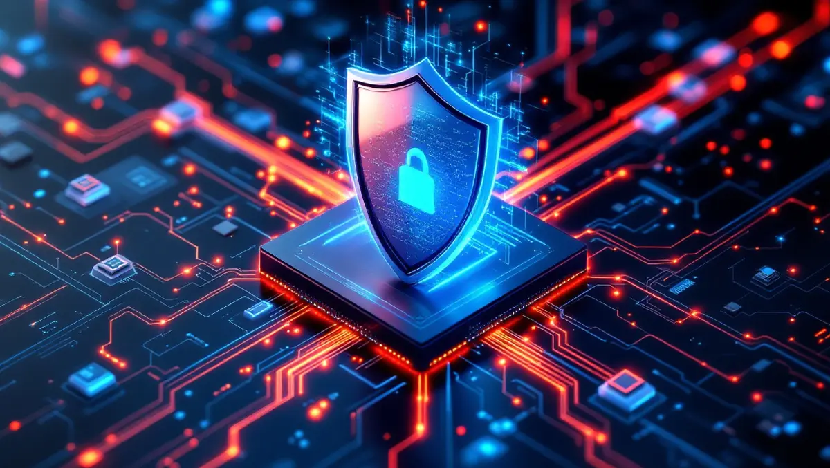 Fortified digital shield surrounded by interconnected data streams network nodes cyber defense