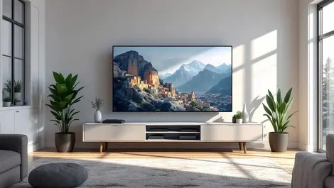 Living room 40 inch tv modern stand european home decor realistic graphic