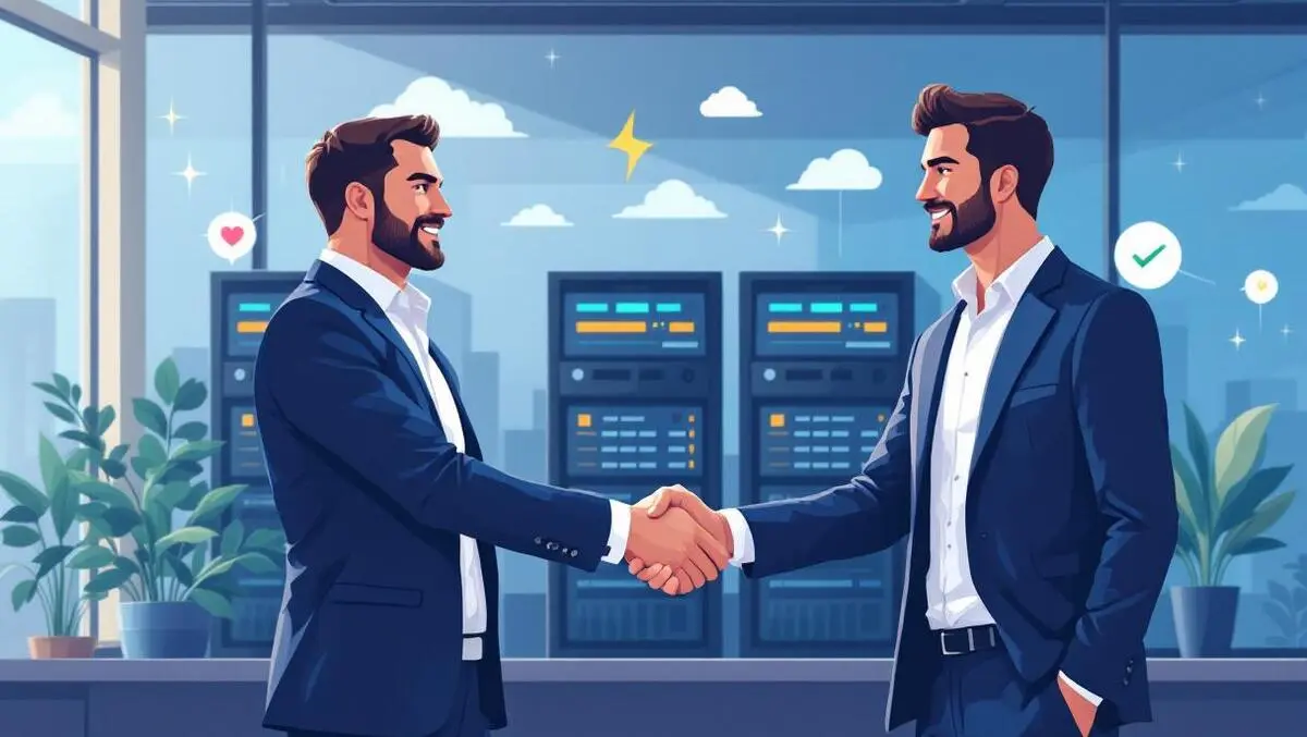 Business professionals handshake office it sector cloud servers australia