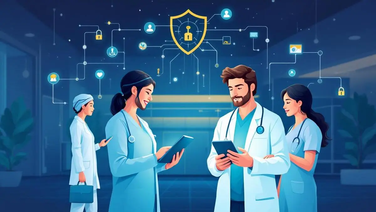 Modern australian hospital healthcare professionals digital connections technology