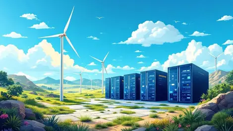 Modern data center renewable energy servers wind turbines australian nz
