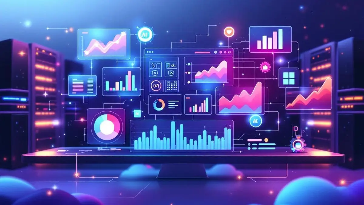 Sleek digital dashboard ai data visualizations cloud data analysis servers