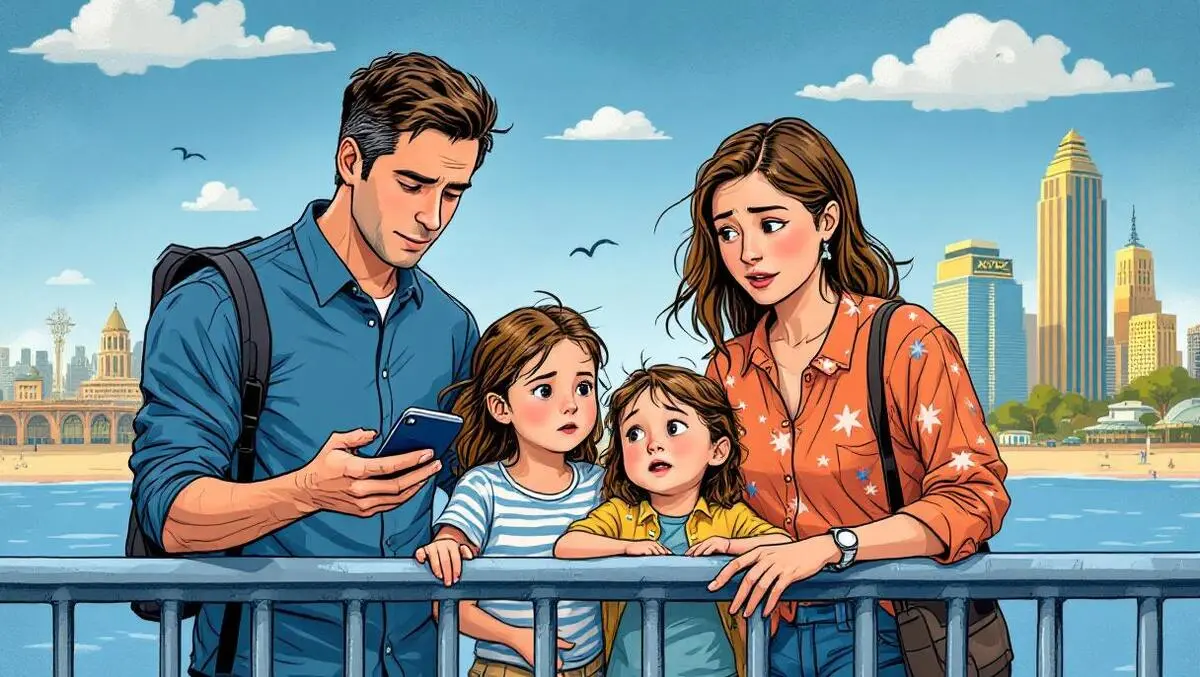 Australian parents children concerned phone symbolic barrier landmarks