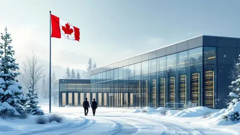 Canadian data center snowy landscape maple flag it professionals