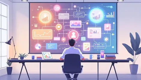 Business analyst user journey flow diagram multidevice dashboard