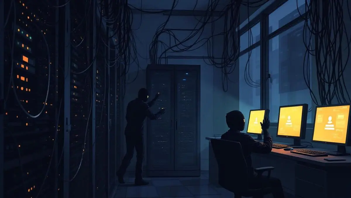 Korean office network room unlocked server identity breach scene