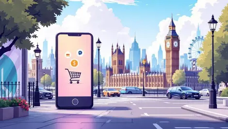 London fintech street smartphone shopping cart split payments