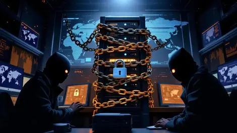 Msp office night glowing server chains masked hackers apac eu
