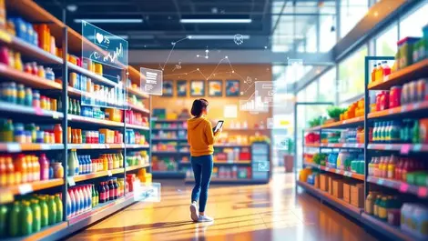 Australian supermarket aisle smartphone data links to instore ads
