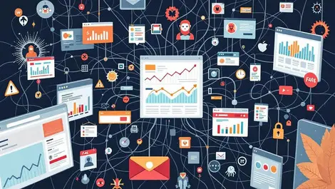 Ad tracking abuse fake investment phishing malware web illustration